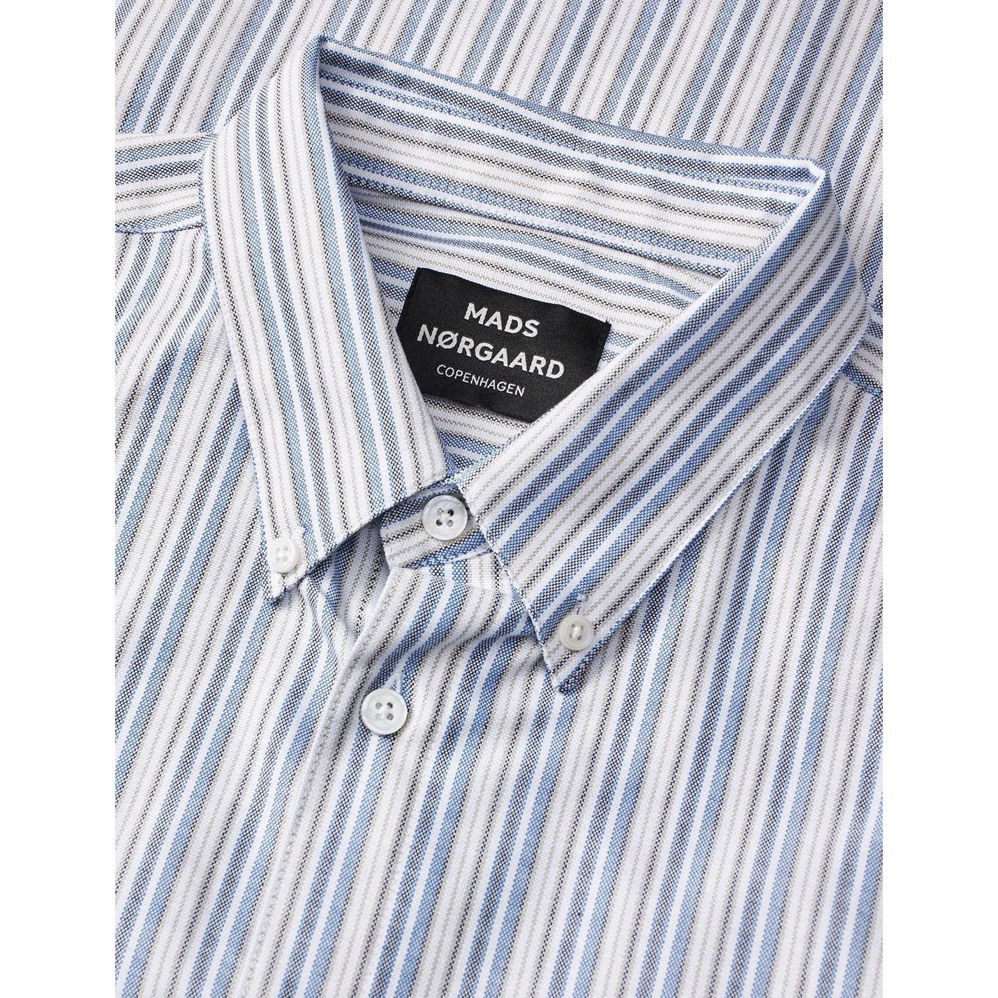 Cotton Oxford Sune Stripe Shirt BD Herre