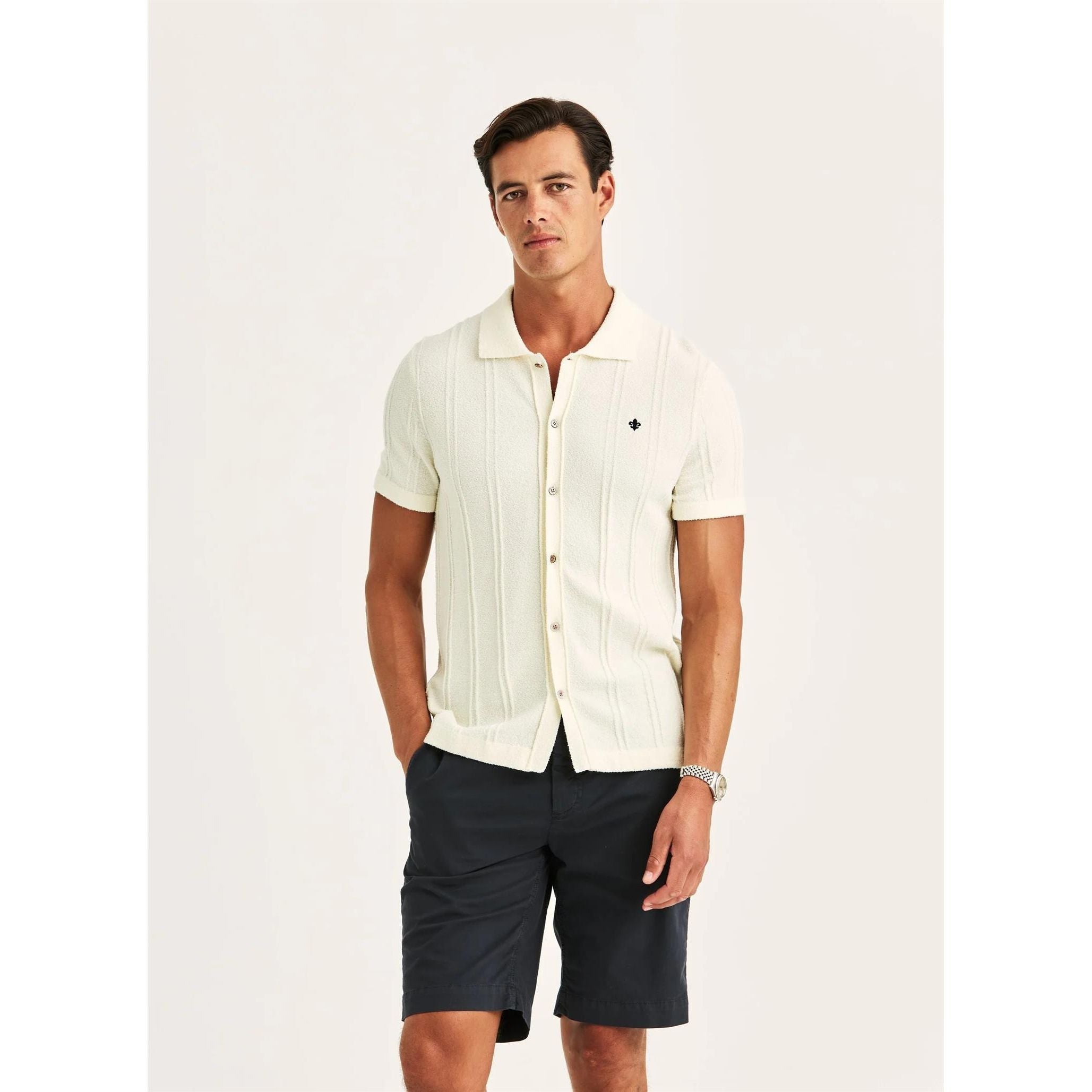 Clayton Knitted SS Shirt Herre