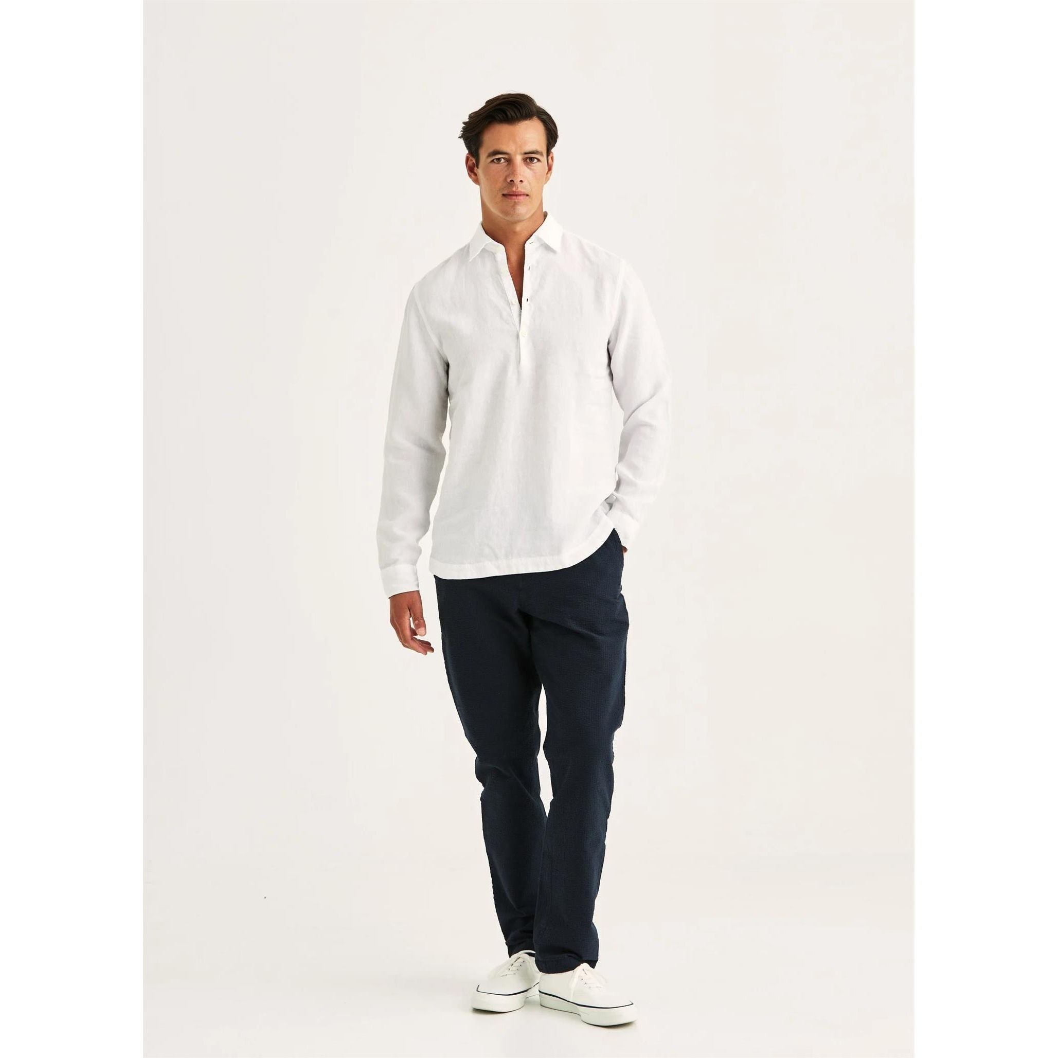 Linen Popover Shirt-Relaxed Herre
