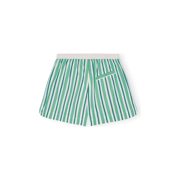 Stripe Cotton Elasticated Shorts