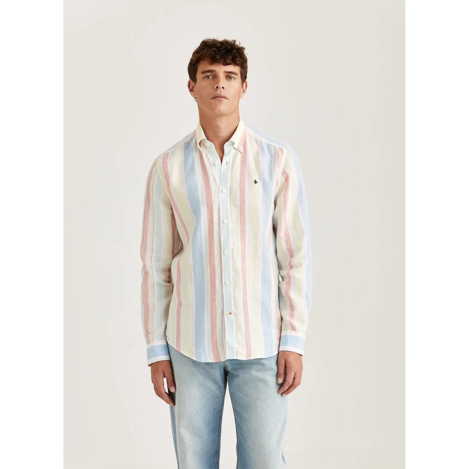 Happy Linen Stripe Shirt-Classic Fit