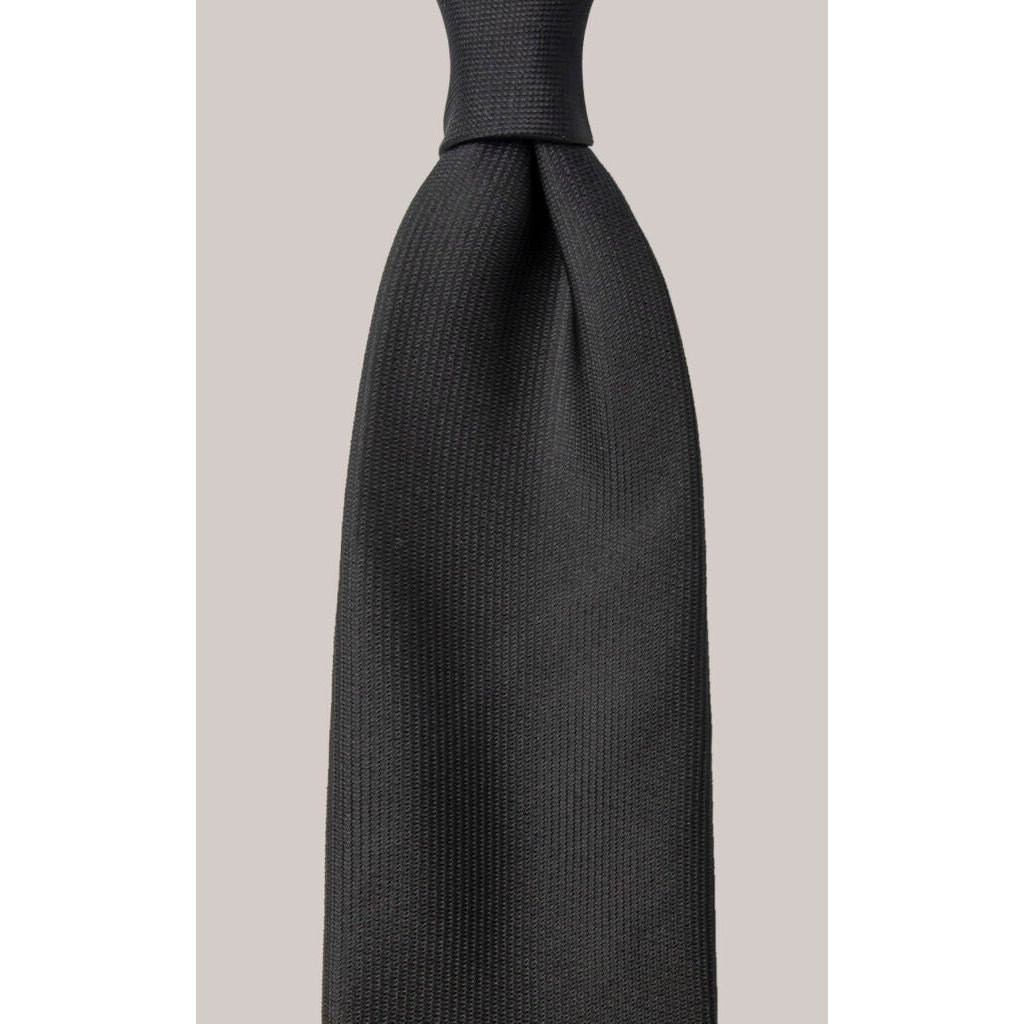 Solid Black Silk Tie