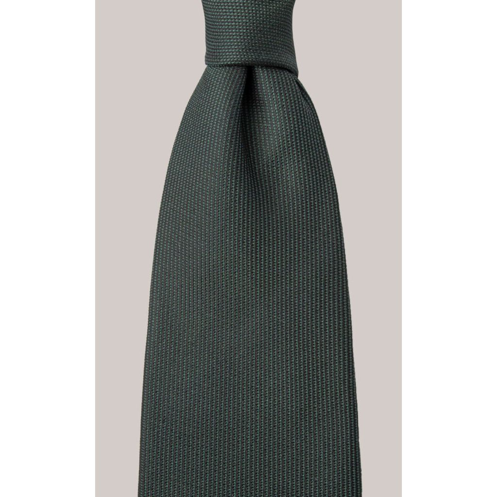 Solid Bottle Green Silk Tie