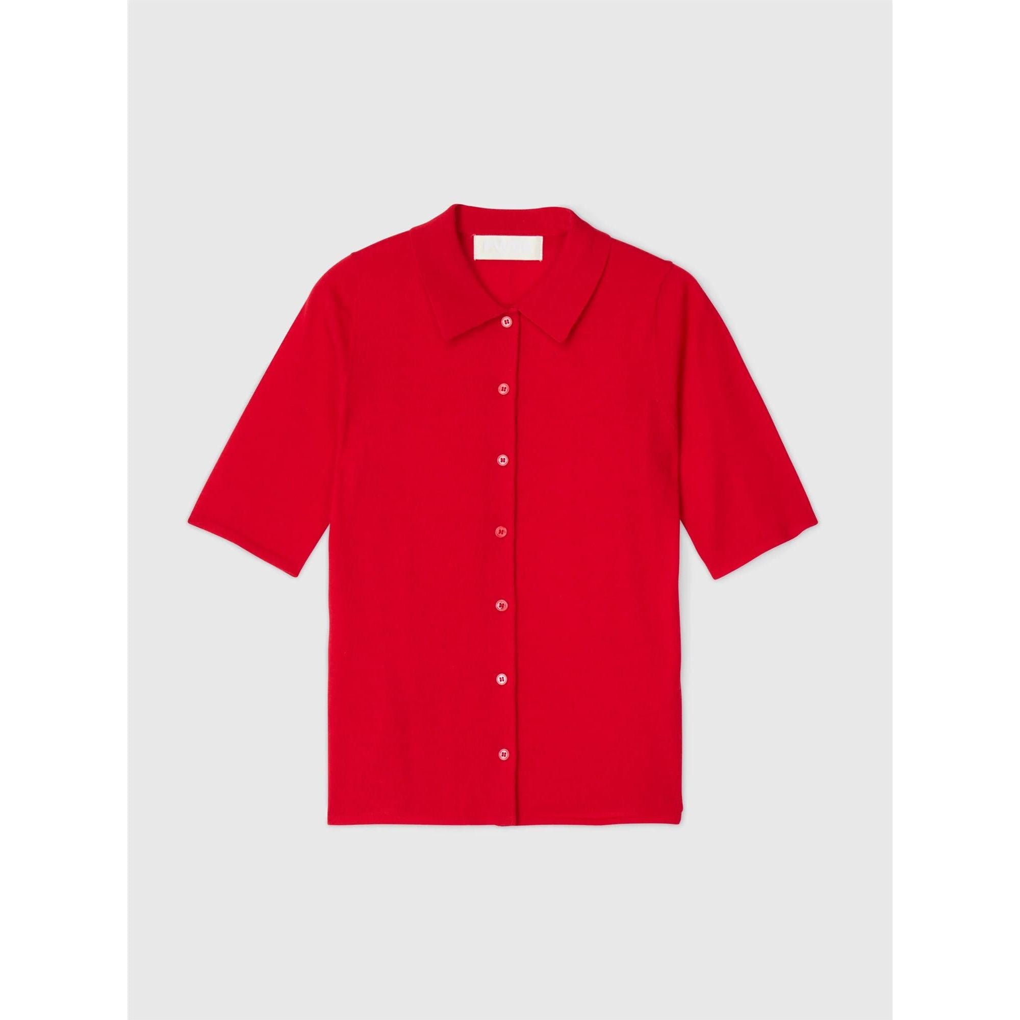 Button down knit tee