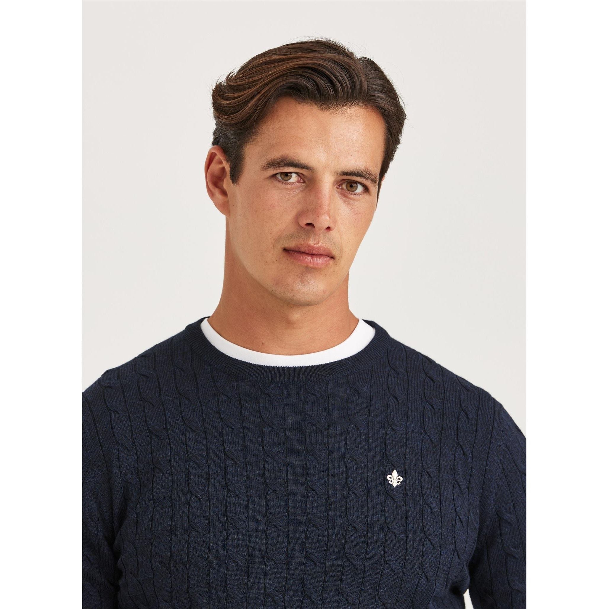 Merino Cable Oneck Herre