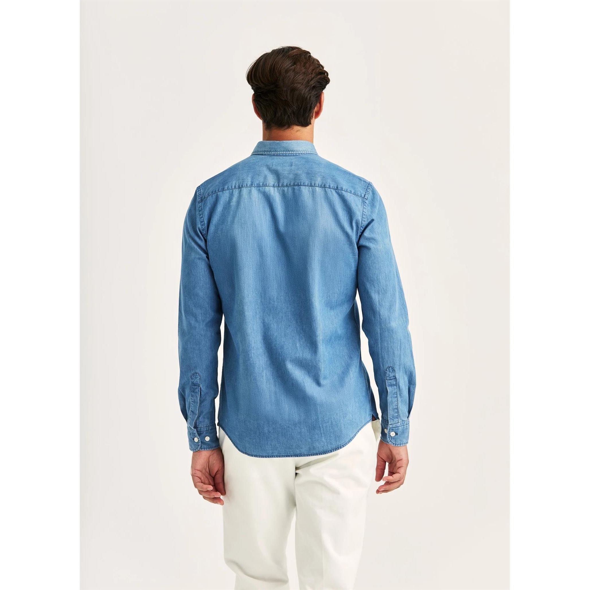 Light Denim Shirt-Slim Fit Herre