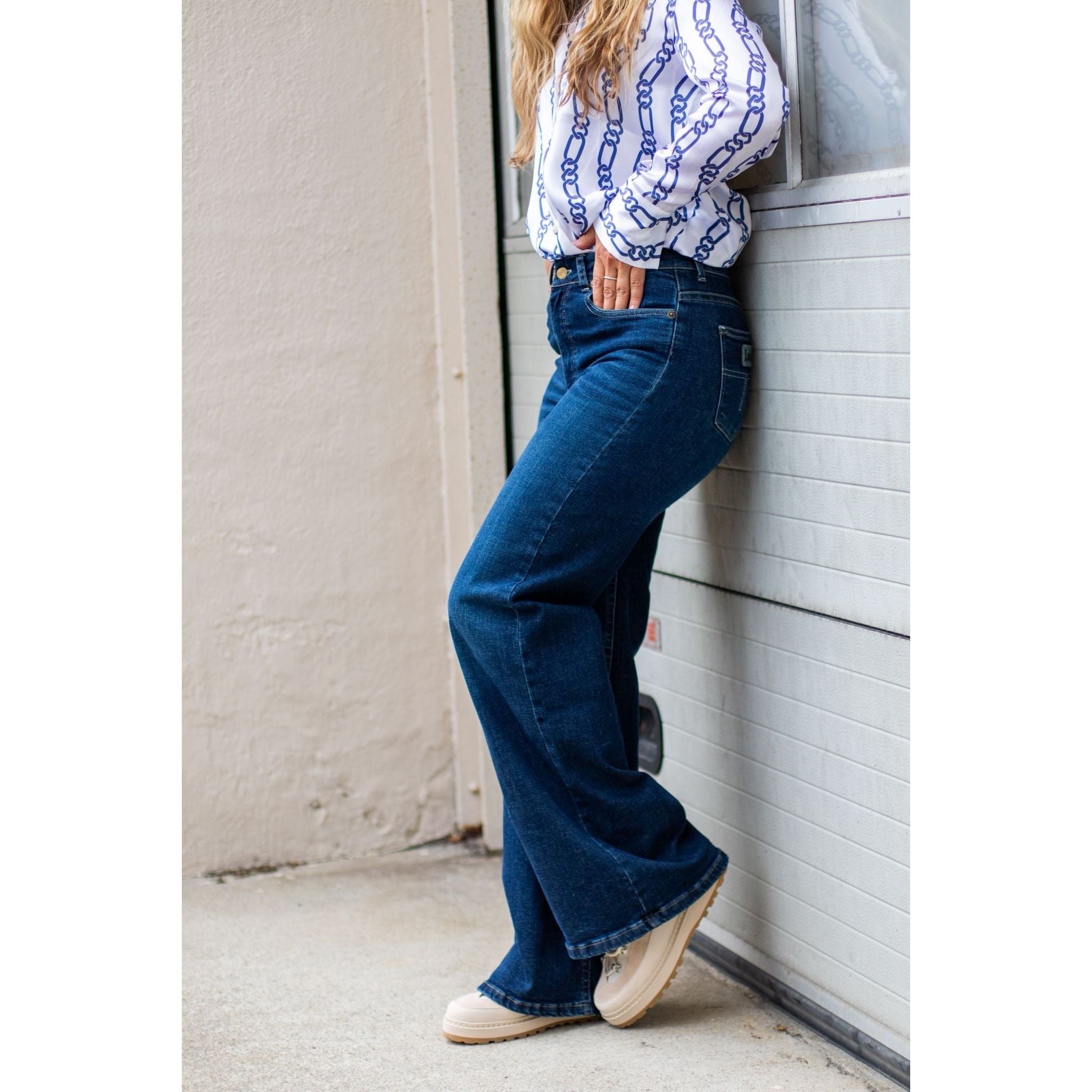 Palazzo Winter Stone - Mid Rise Wide Fit