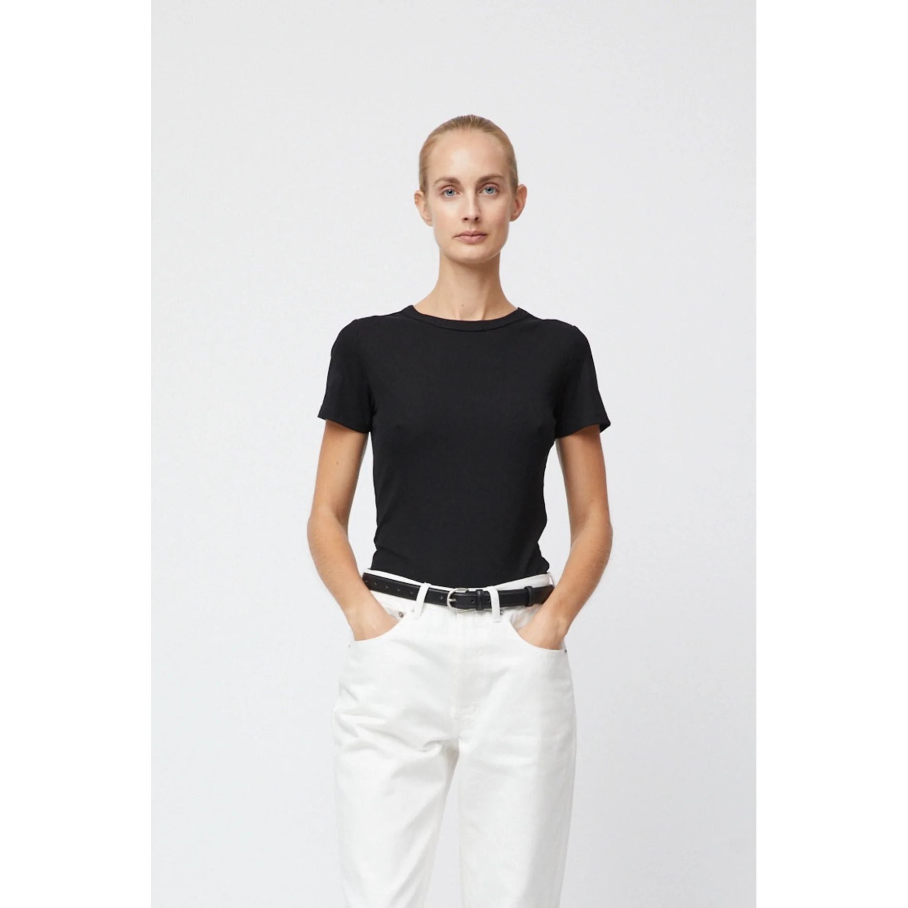 Ribbed Cap Sleeve Tee