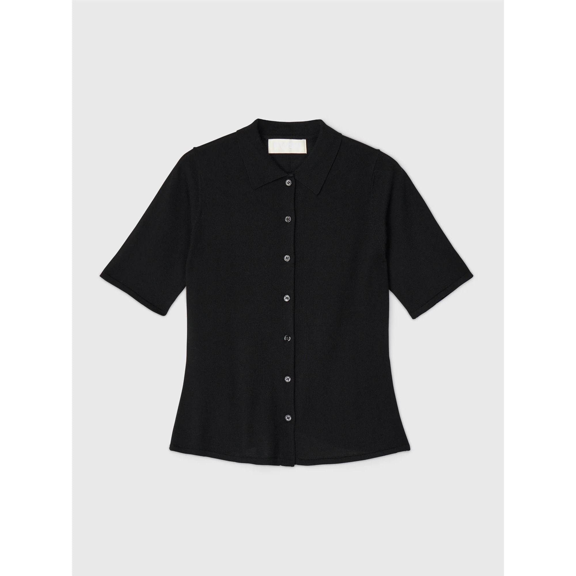 Button down knit tee