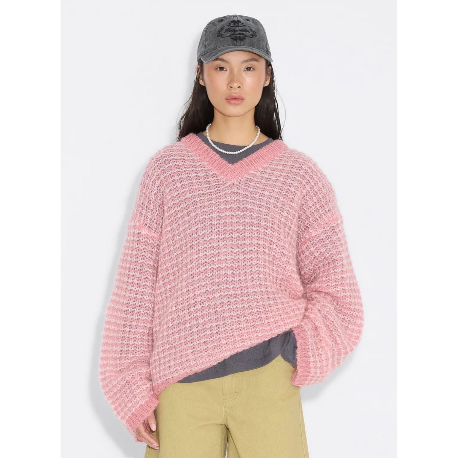 Boxy Mohair V-Neck