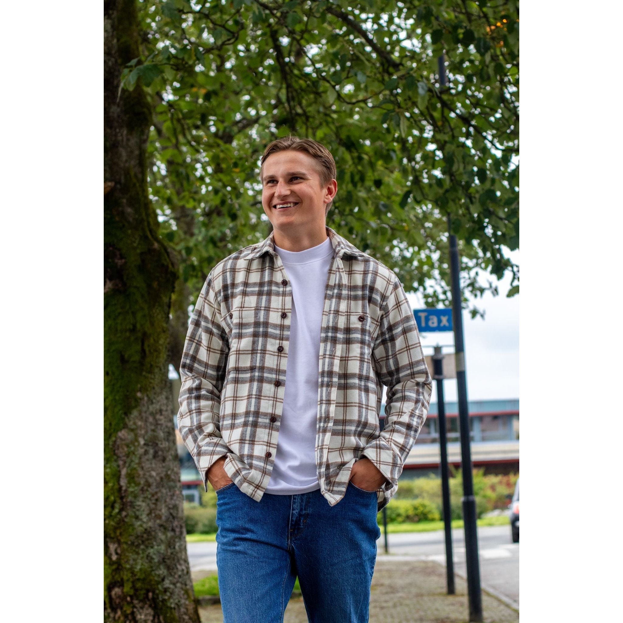 Soft Wool Roar Check Shirt Herre
