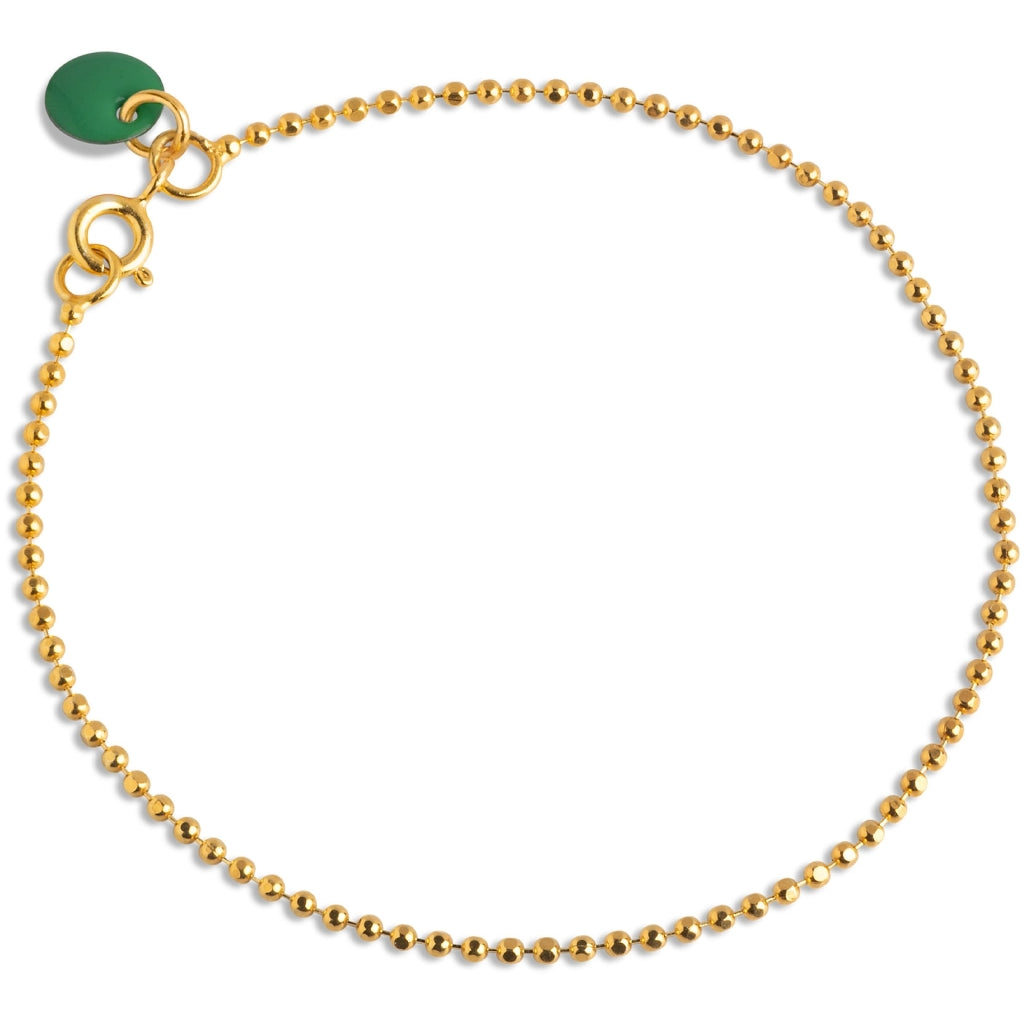 Bracelet, Ball Chain Petrol Green