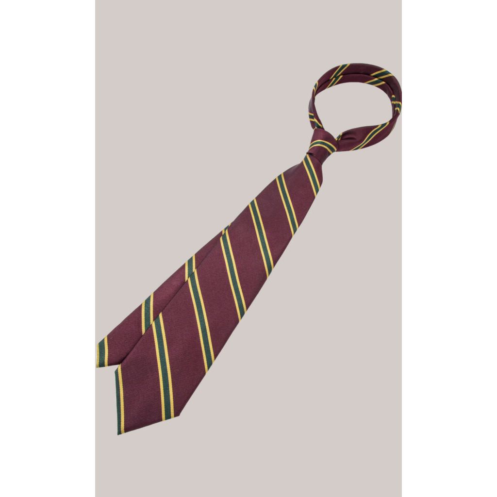 Burgundy Triple Stripe Silk Tie