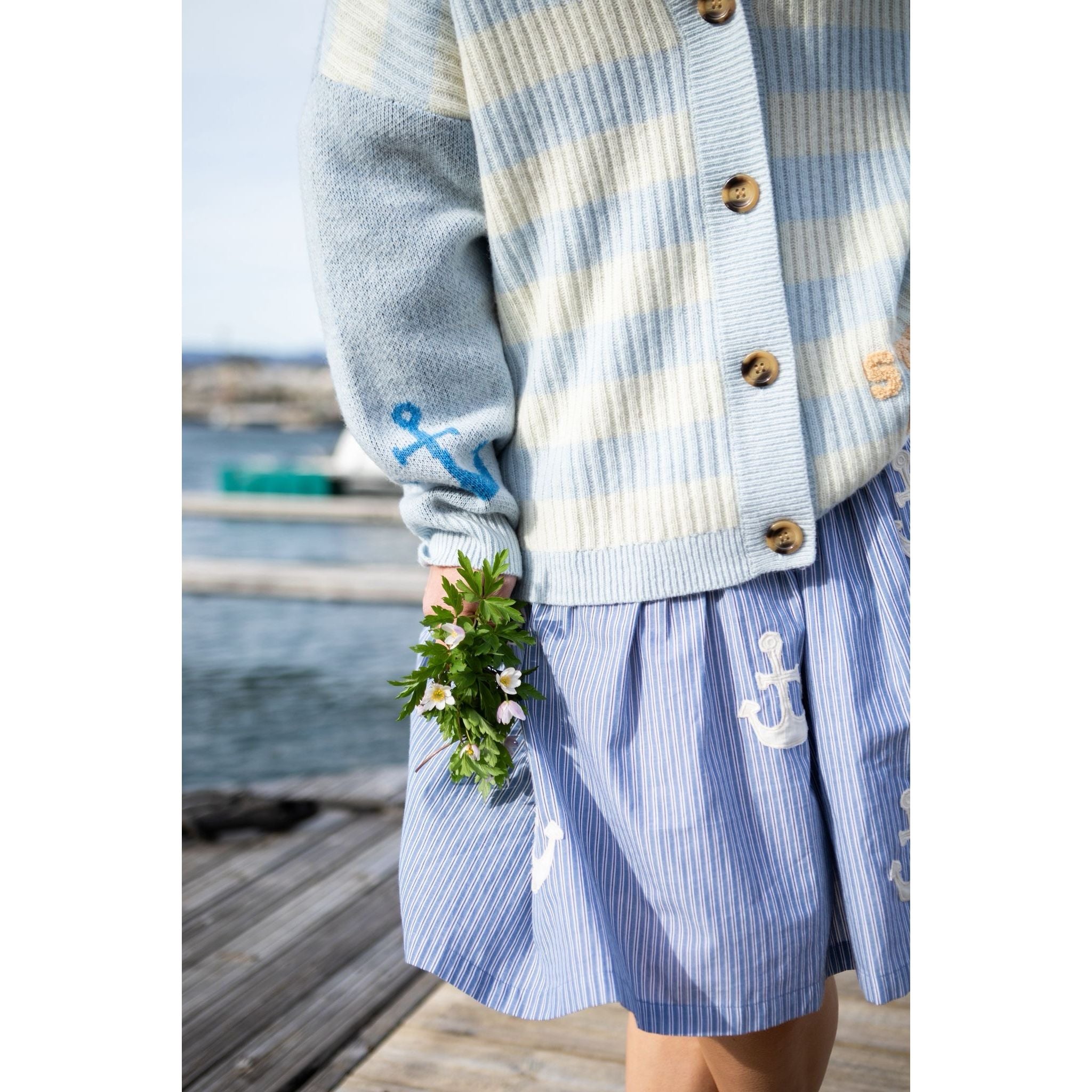 Oversized Dress With Embroidered Anchor