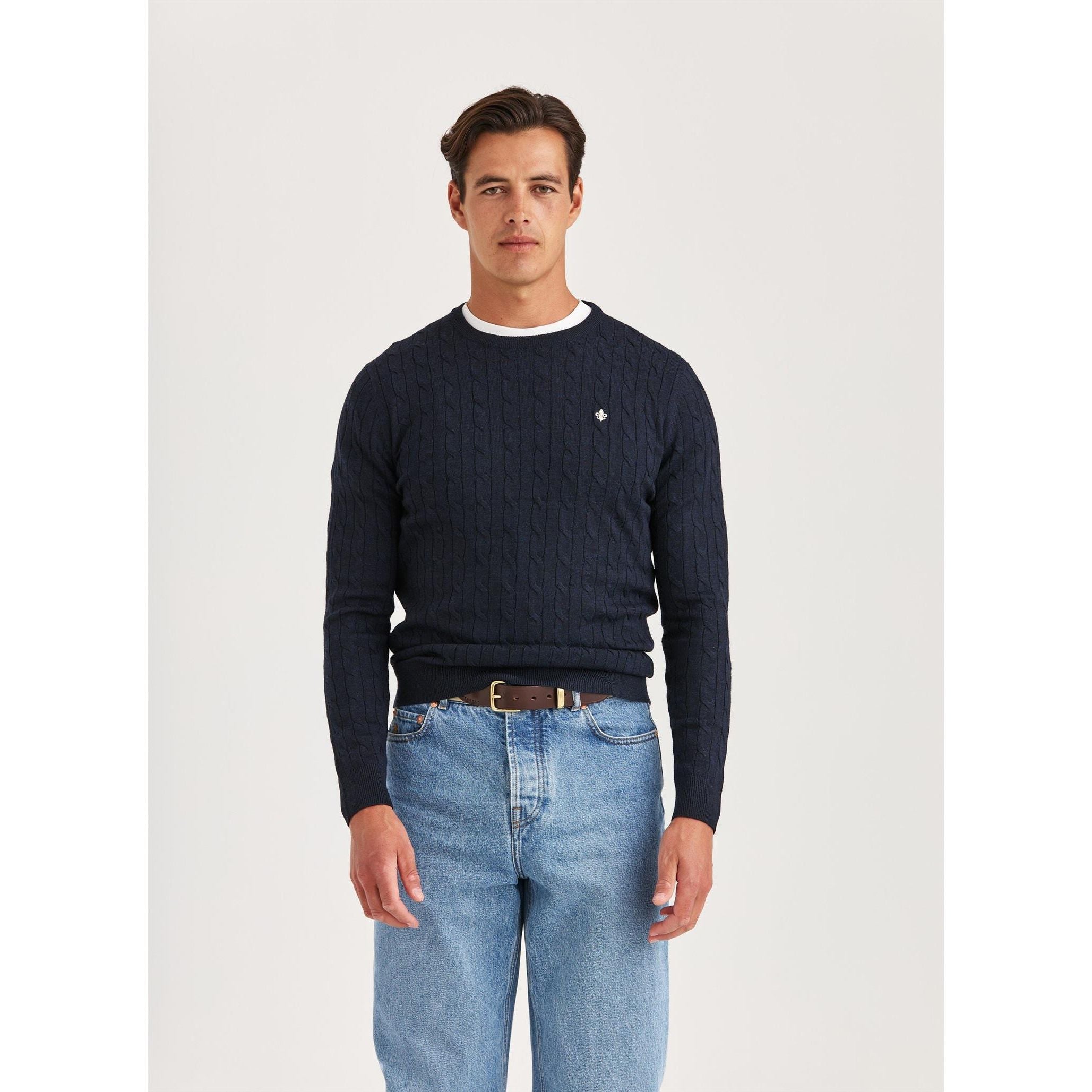 Merino Cable Oneck Herre