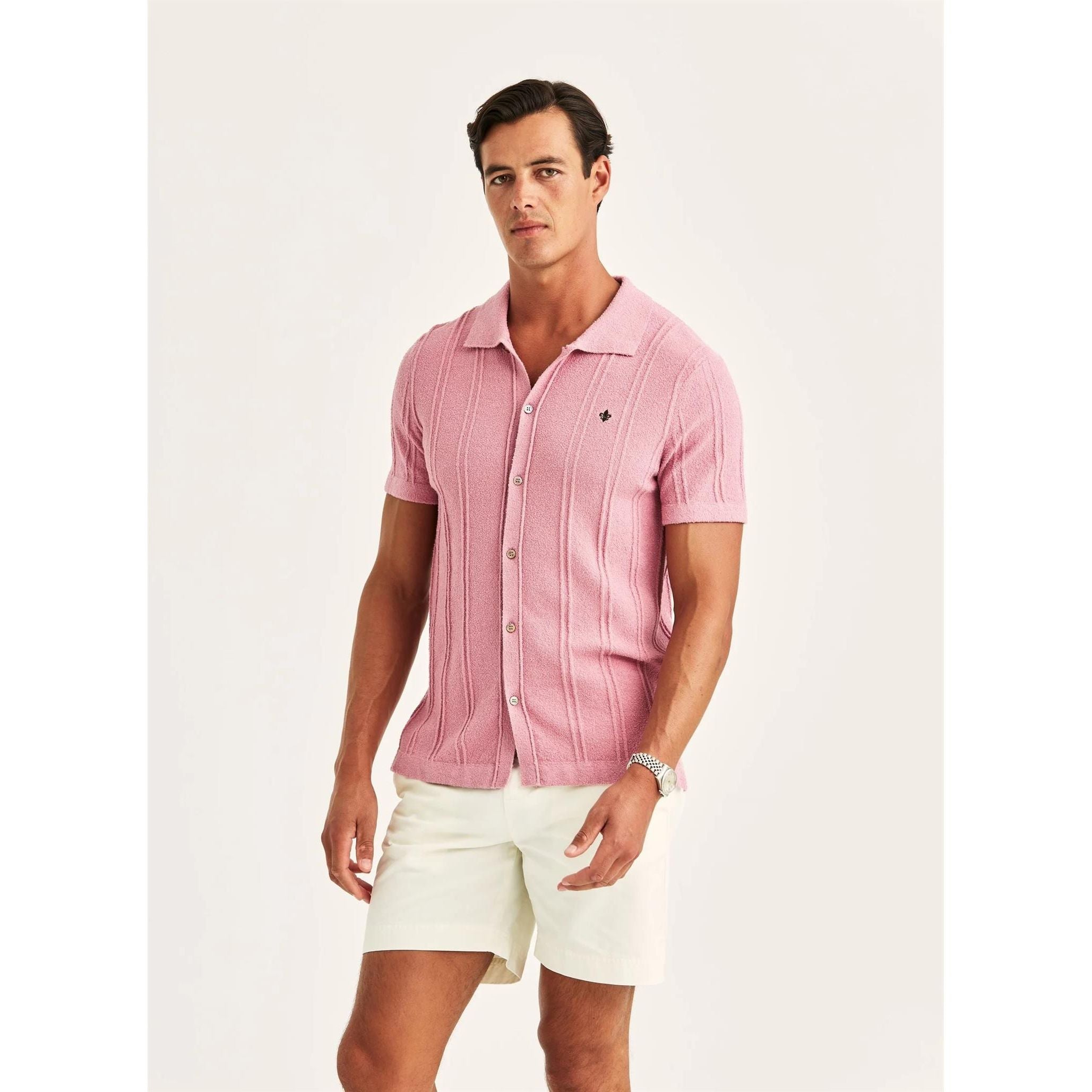 Clayton Knitted SS Shirt Herre