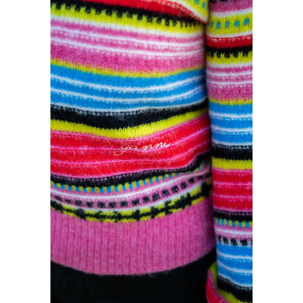 Soft Wool Stripe O-neck