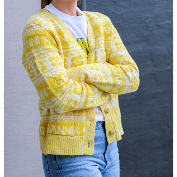 Logo Wool Mix Cardigan