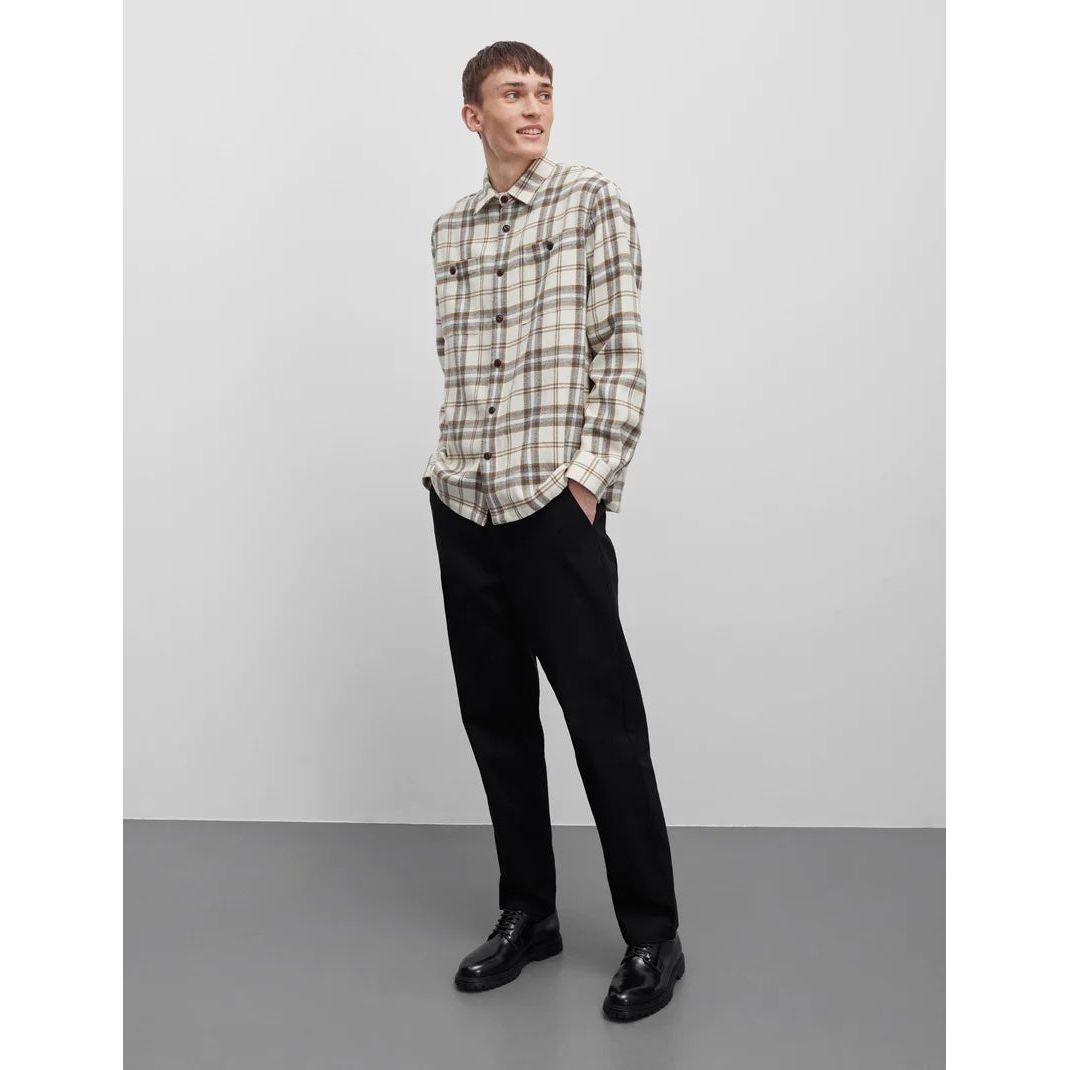 Soft Wool Roar Check Shirt Herre