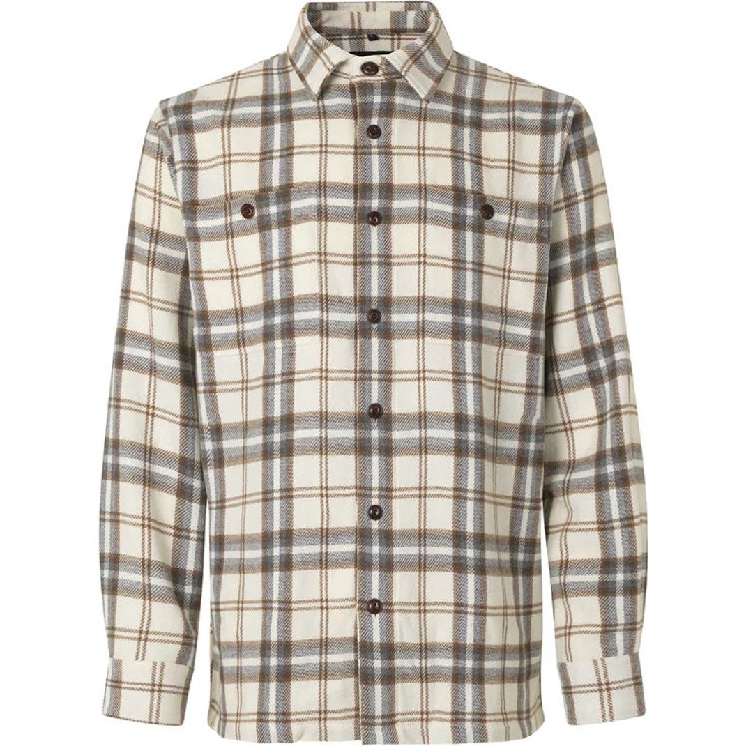 Soft Wool Roar Check Shirt Herre