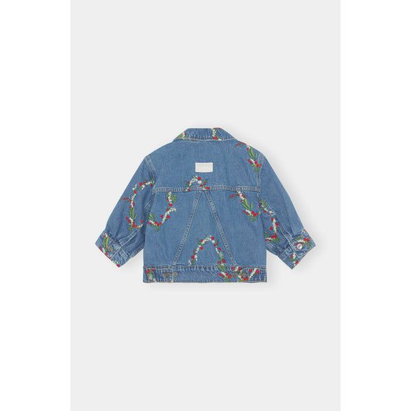 Embroidery Denim Puff Sleeve Jacket