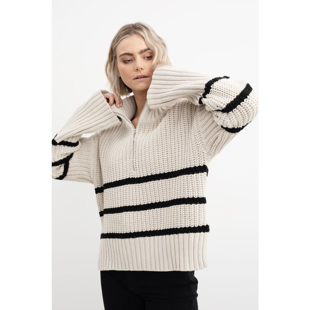 Sissel Stripe Zip Knit