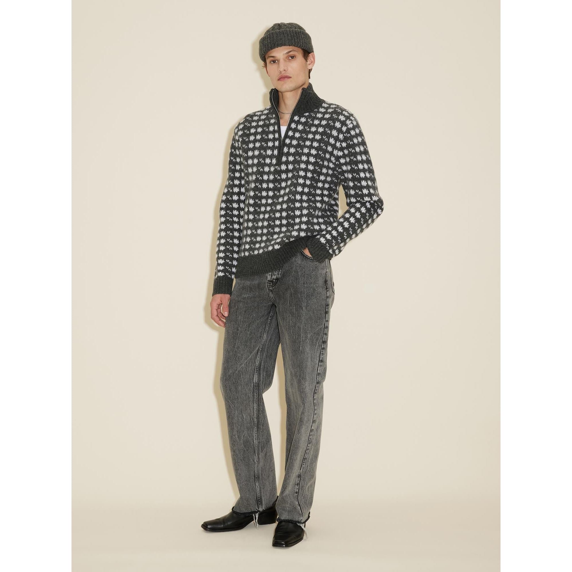 Castle Nordic Pattern Half Zip Herre