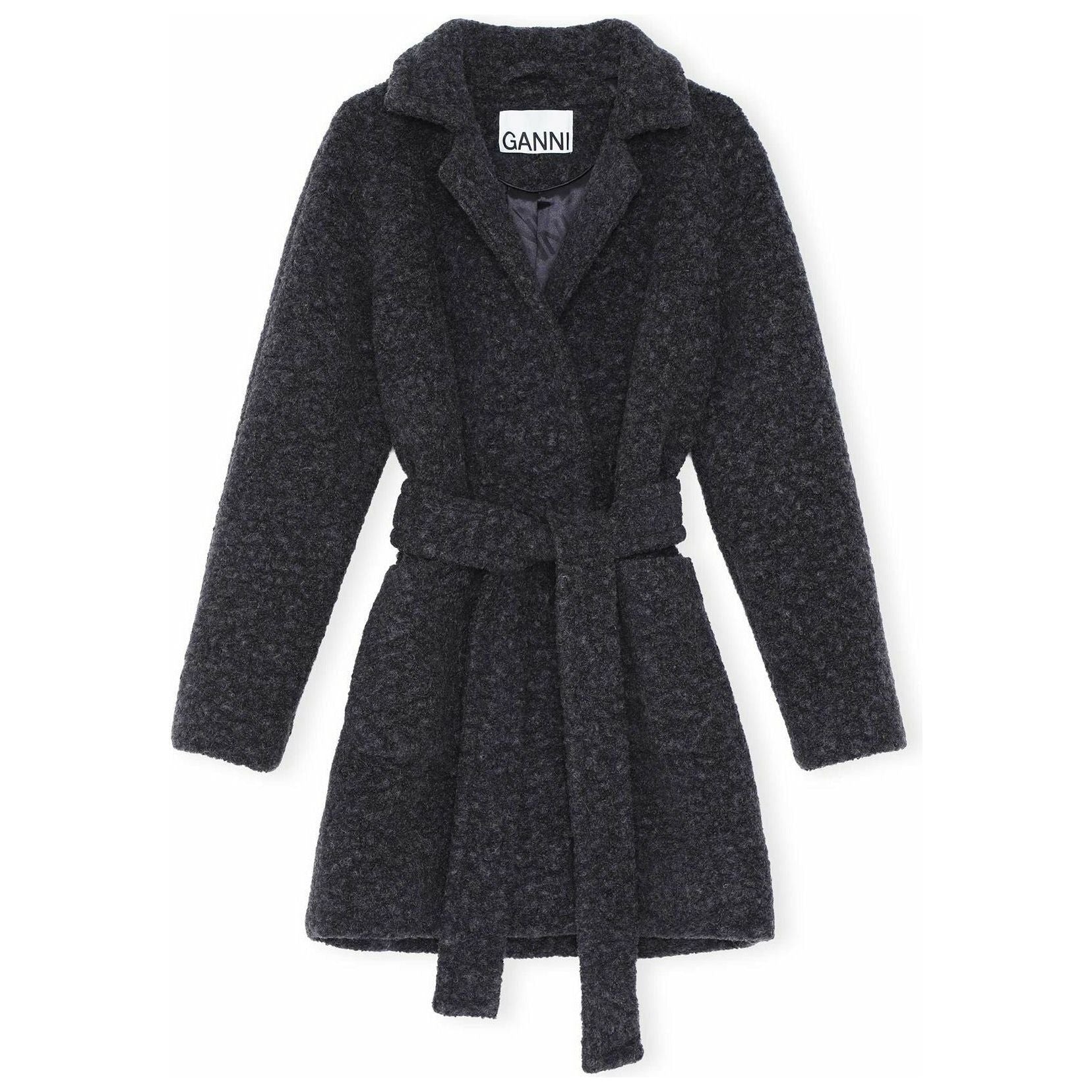 Wrap Coat Boucle Wool