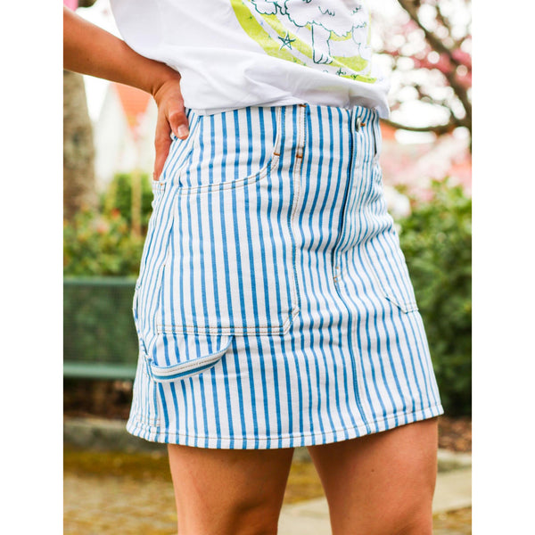 Stripe Denim Mini Skirt