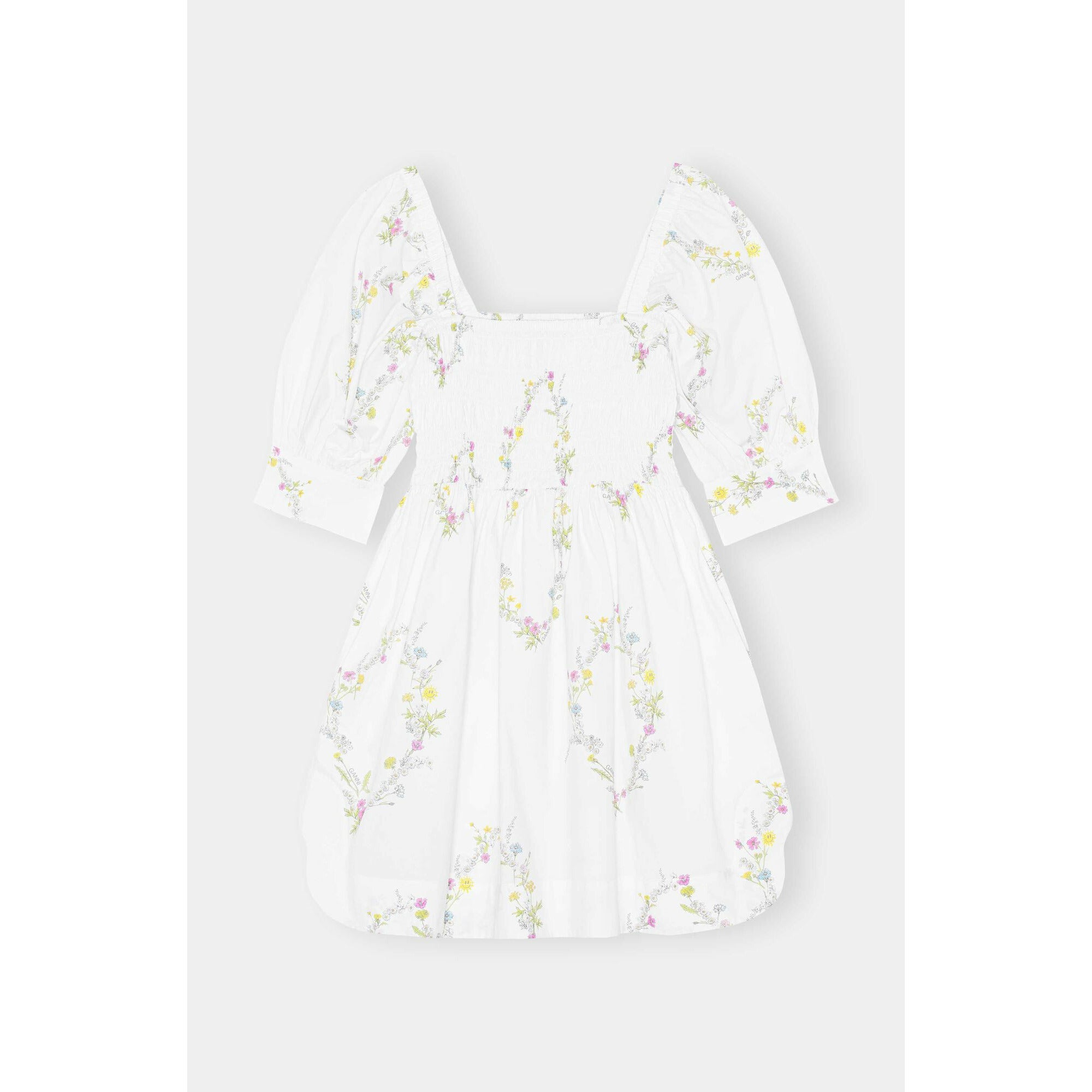Printed Cotton Mini Smock Dress