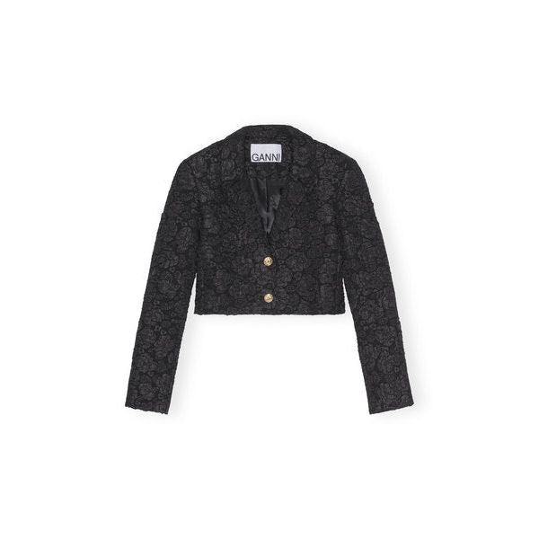 Stretch Jacquard Cropped Blazer