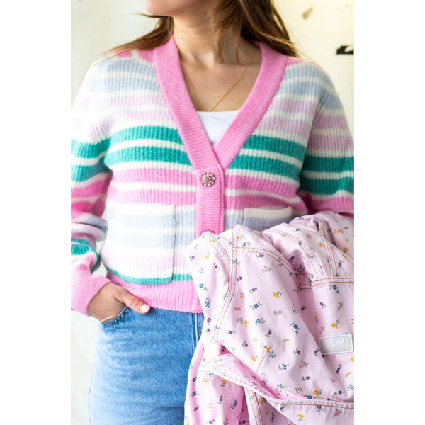 Soft Wool Cardigan Stripe