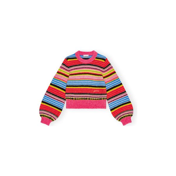 Soft Wool Stripe O-neck