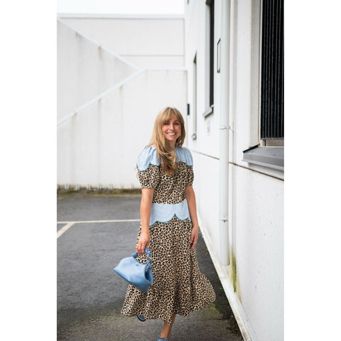 Leopard Midi Dress Embroidery