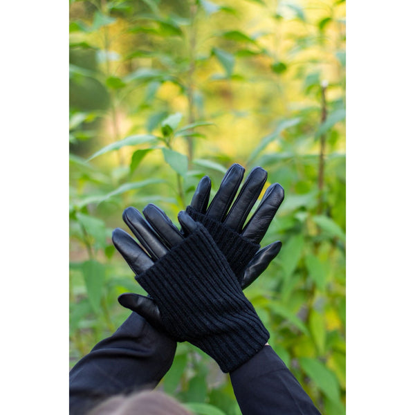 Leather Knit Hansker