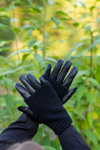 Leather Knit Hansker
