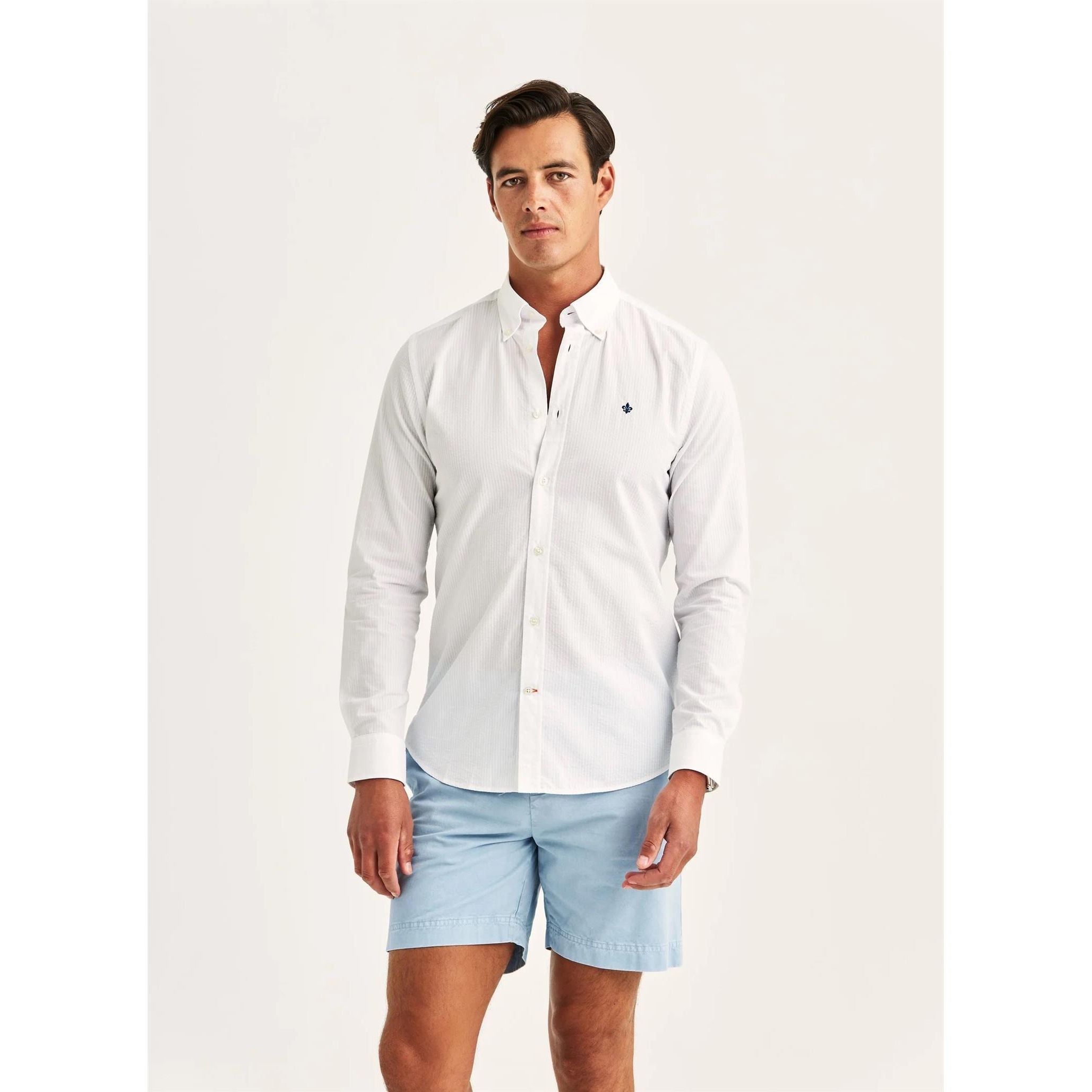 Morris Seersucker Shirt-Slim Fit Herre