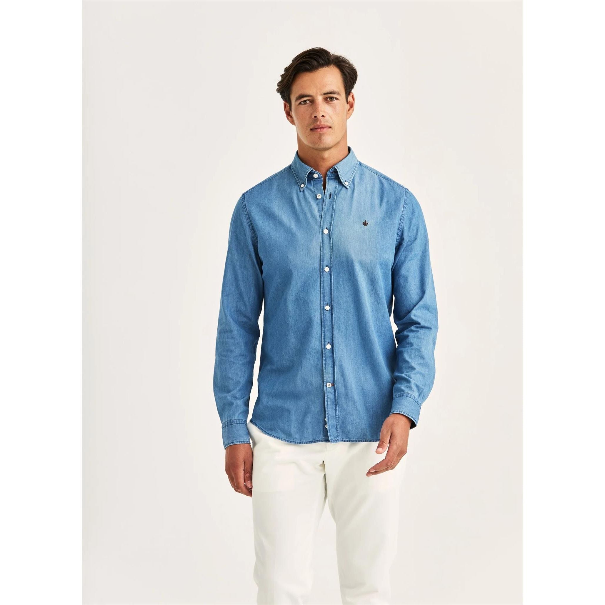 Light Denim Shirt-Slim Fit Herre