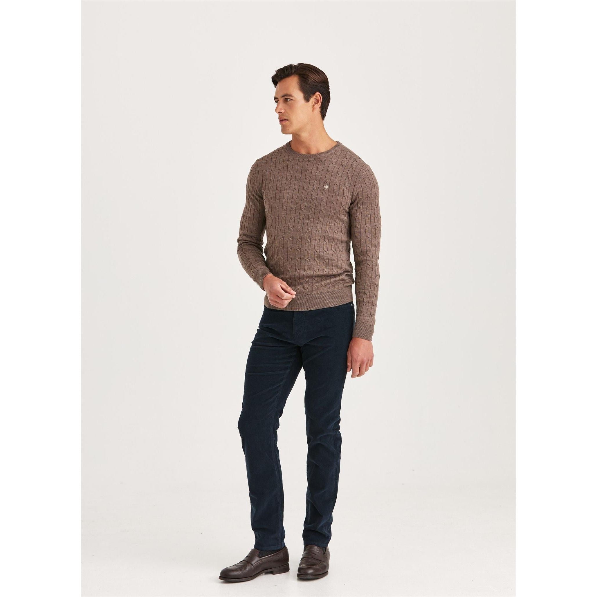 Merino Cable Oneck Herre