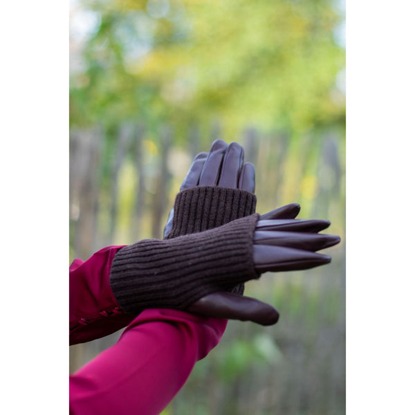 Leather Knit Hansker