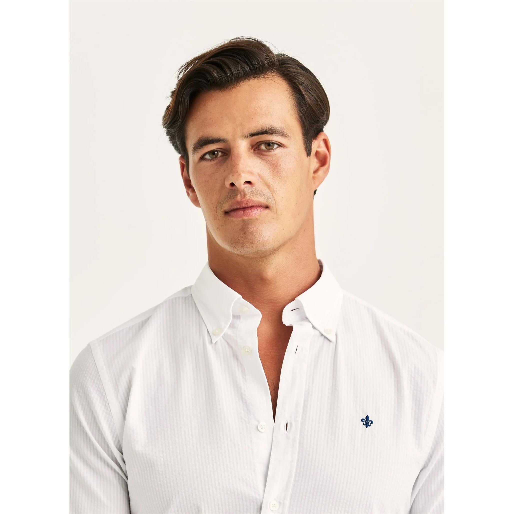 Morris Seersucker Shirt-Slim Fit Herre