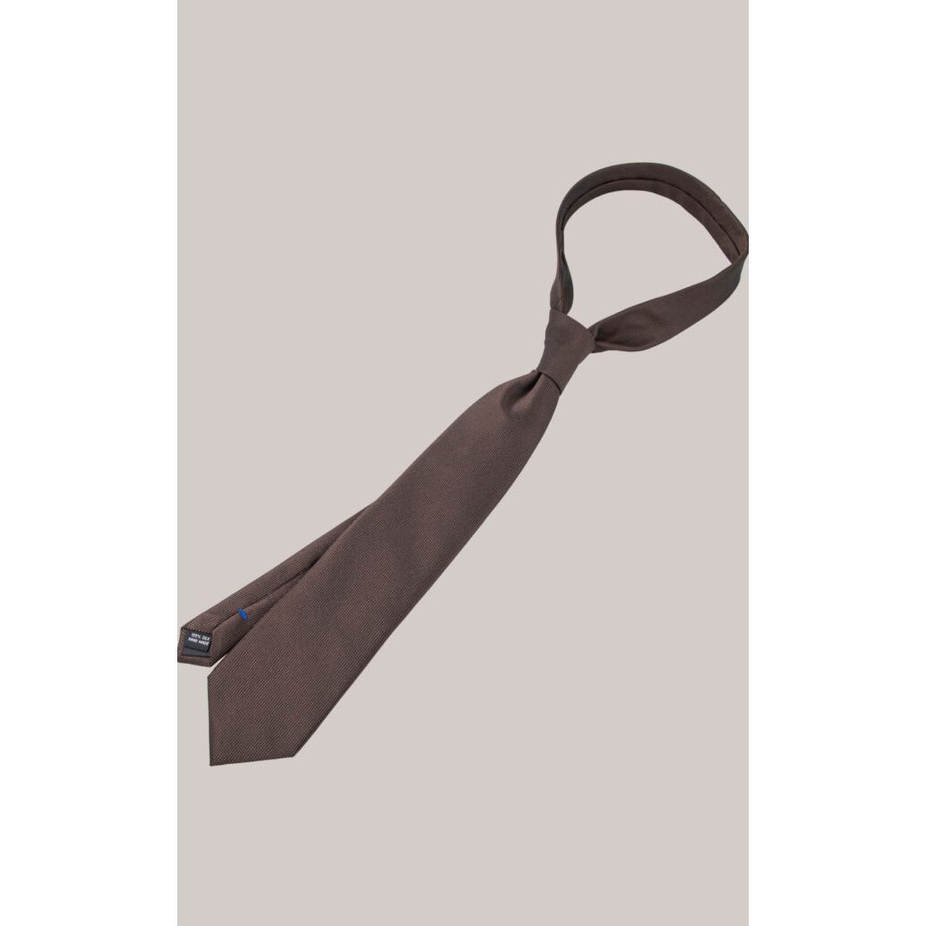 Solid Brown Silk Tie