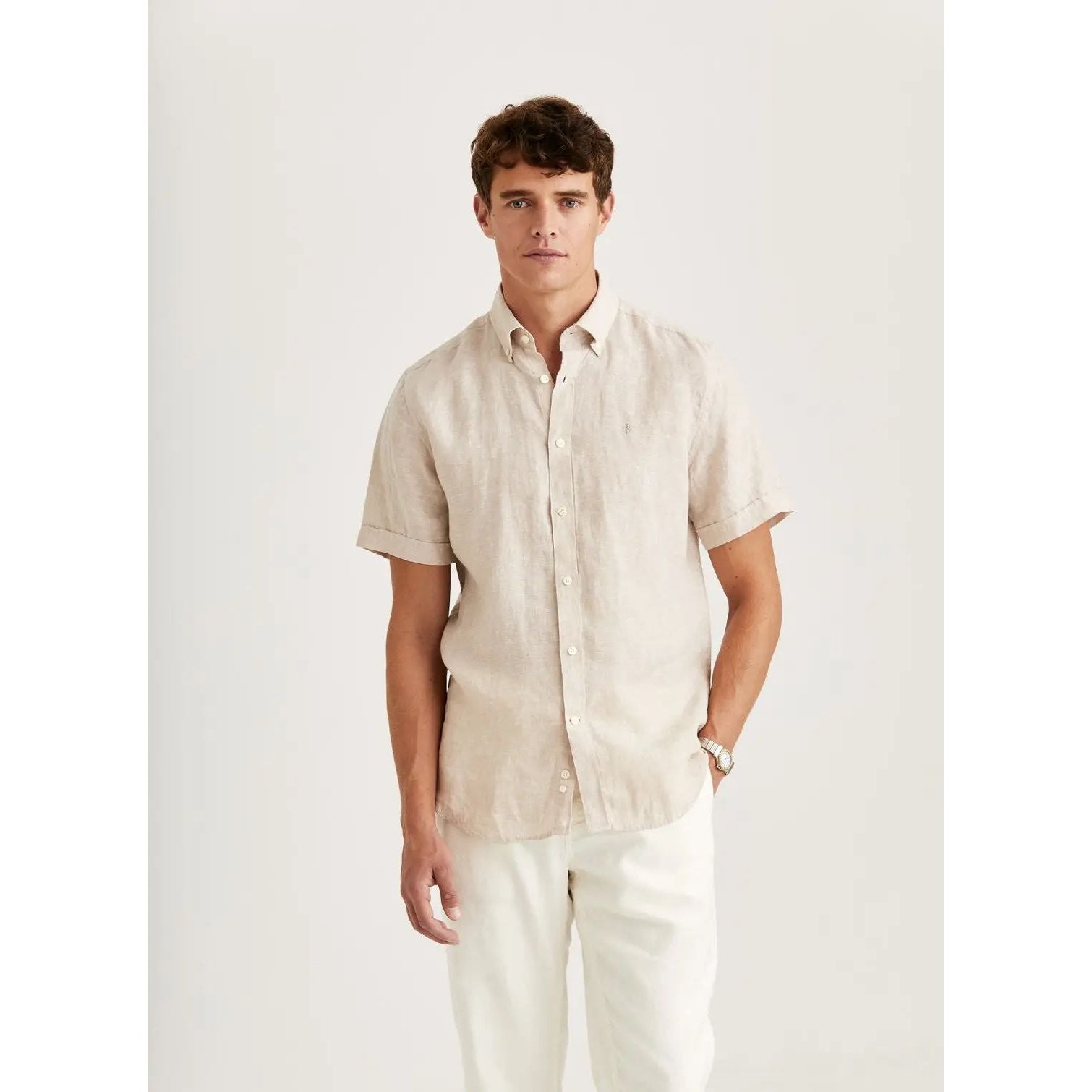 Douglas Linen SS Shirt-Classic Fit