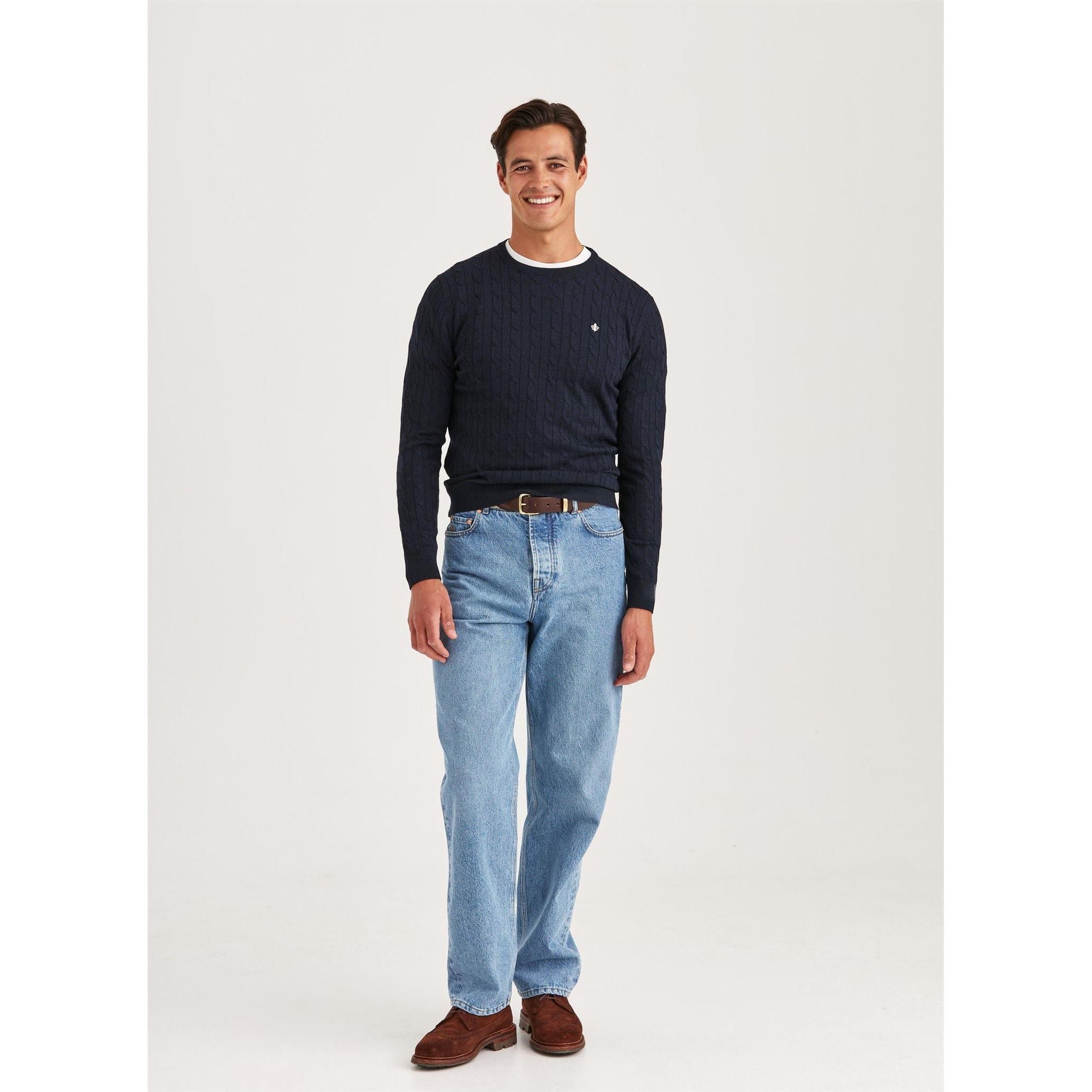 Merino Cable Oneck Herre