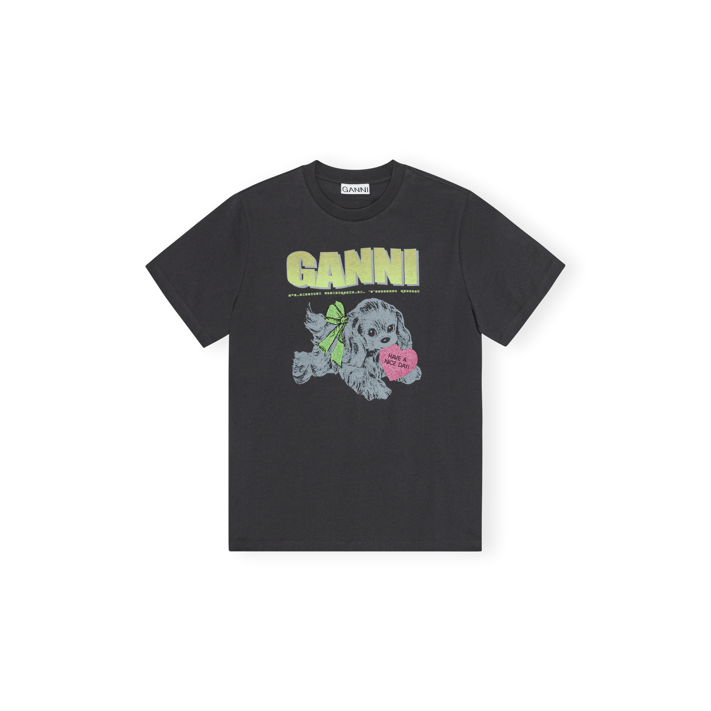 Basic Cotton Jersey Neon Puppy T-shirt