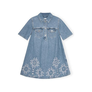 Broderie Anglaise Denim Mini Dress