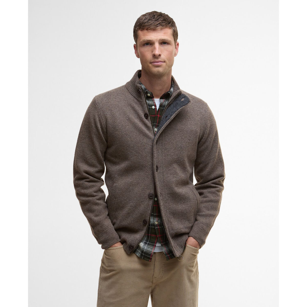 Barbour Ess Patch Zip Through Knitted Jumper Herre