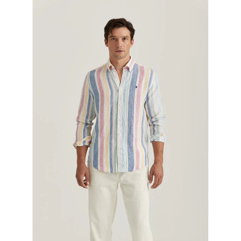 Linen Happy Stripe Shirt-Classic Fit