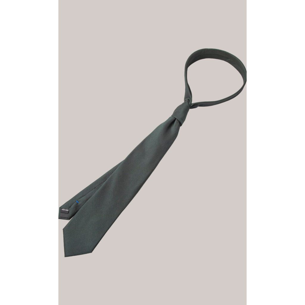 Solid Bottle Green Silk Tie