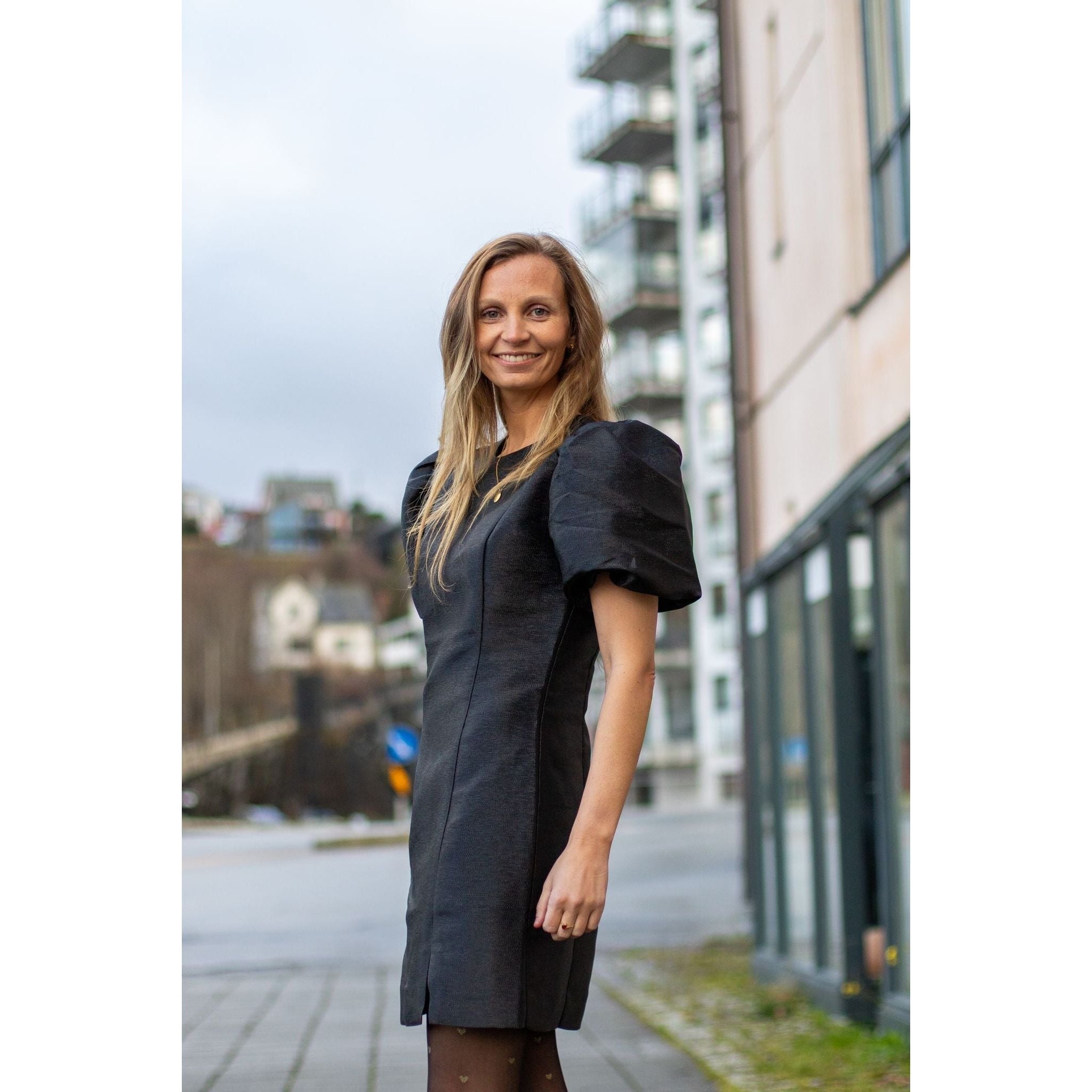 Ganni Women's Short Mini Dress Black F8832-099